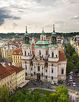 教堂,老城广场,布拉格,捷克共和国,欧洲