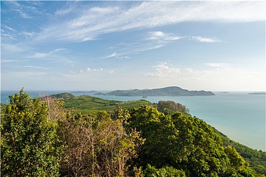 风景,岛屿,海中