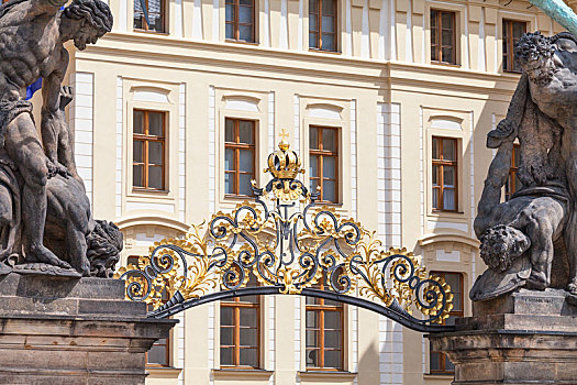 布拉格城堡,拉德肯尼,装饰,大门,入口,布拉格,捷克共和国
