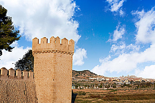 天际线,风景,靠近,城堡,瓦伦西亚,西班牙