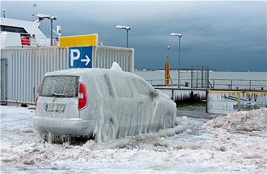 汽车,遮盖,粗厚,冰