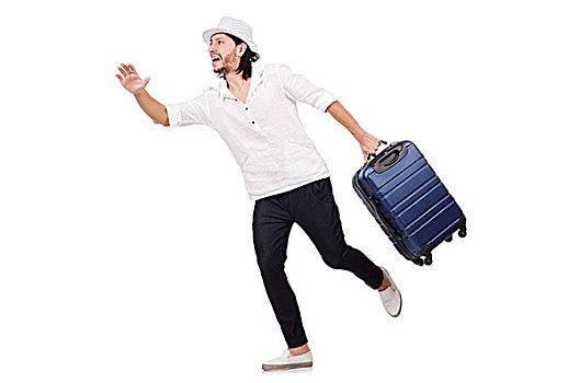 旅行,度假,概念,行李,白色背景