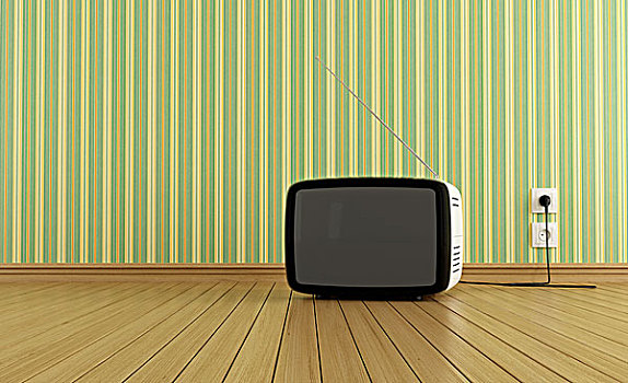 复古,电视,木地板