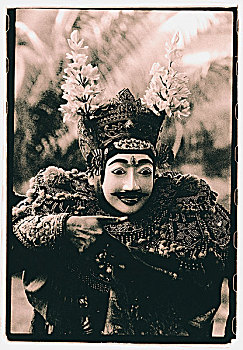 印度尼西亚,巴厘岛,面具,舞者,表演,庙宇,艺术