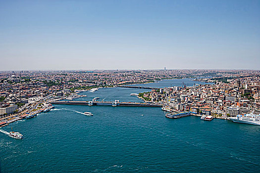 金角湾,加拉达塔,桥,俯视,伊斯坦布尔,土耳其