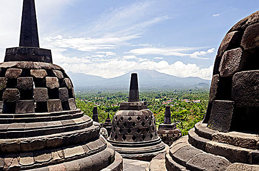 爪哇,寺庙,婆罗浮屠,火山地貌