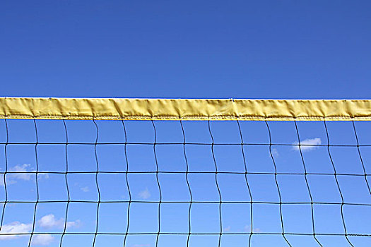 沙滩排球,球网,蓝天