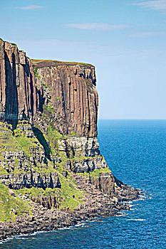 玄武岩,悬崖,苏格兰式短裙,石头,苏格兰,英国,欧洲
