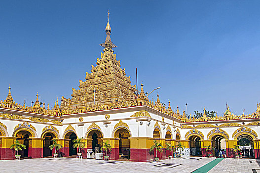 金色,佛,庙宇,惊奇,建筑,佛教,曼德勒,缅甸