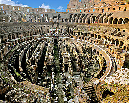 罗马角斗场,内景,地下室,圆形剧场,罗马,意大利,欧洲