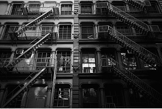 建筑,防火梯,在家办公,纽约,美国