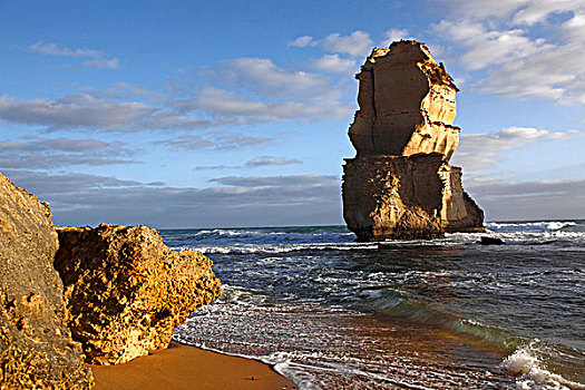 石灰石,石头,一堆,海洋,道路,坎贝尔港国家公园,维多利亚,澳大利亚