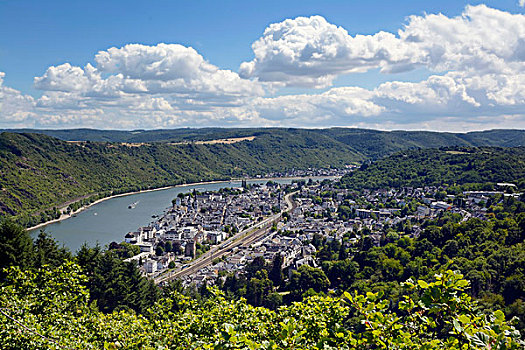 风景,莱茵河峡谷,莱茵兰普法尔茨州,德国,欧洲