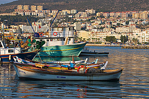 土耳其,库萨达斯,爱琴海,彩色,渔船