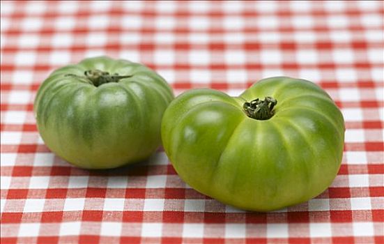 特写,绿色,西红柿,桌布