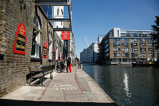 狭窄,船,酒吧,旁侧,运河,伦敦,英国