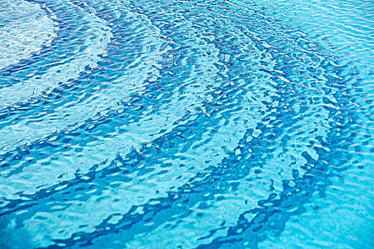 波纹,水面,游泳池,特写,蓝色,仰视,表面