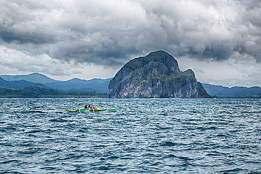 模糊,菲律宾,风景,船,太平洋,海洋,岛屿,背景