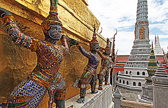 泰国曼谷大皇宫及玉佛寺风光