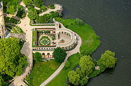 城堡,花园,修威林,湖,梅克伦堡州,德国