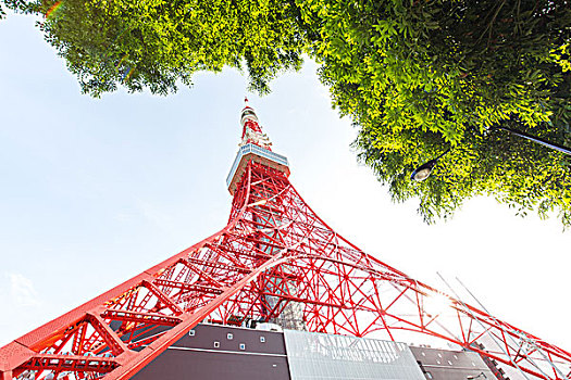 东京,电视塔,晴朗,天空