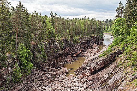 干燥,石头,河床,河,芬兰