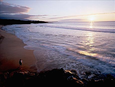夏威夷,夏威夷大岛,哈普纳,海滩,旅游,摄影,日落,美好