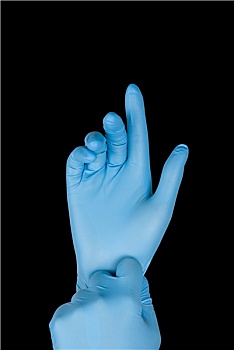 蓝色,手套