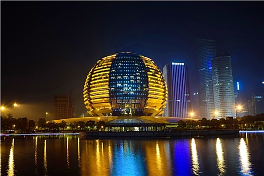杭州钱江新城国际会议中心夜景