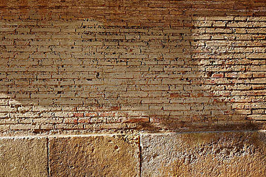 砖墙,砖,墙壁,瓦伦西亚,村镇,卡门,西班牙