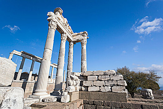 遗址,寺庙,图拉真,帕加马,土耳其