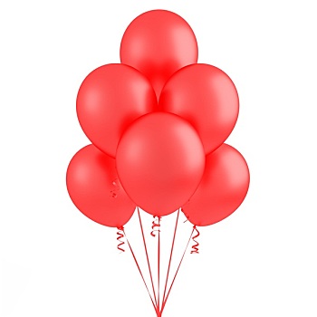 红色,飞,气球