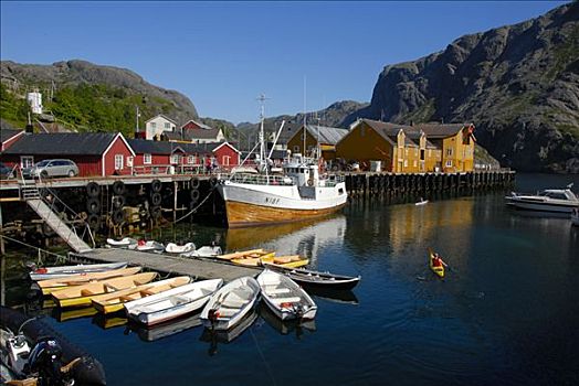 船,美景,港口,罗弗敦群岛,群岛,挪威,斯堪的纳维亚