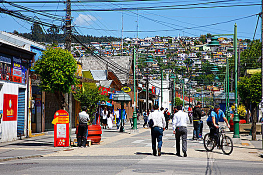 街景,开采,城镇,智利,南美