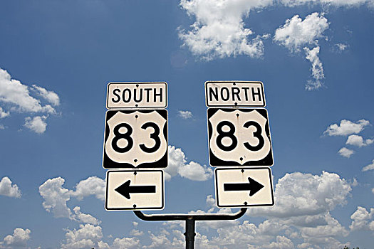 公路,标识,蓝天,德克萨斯,美国