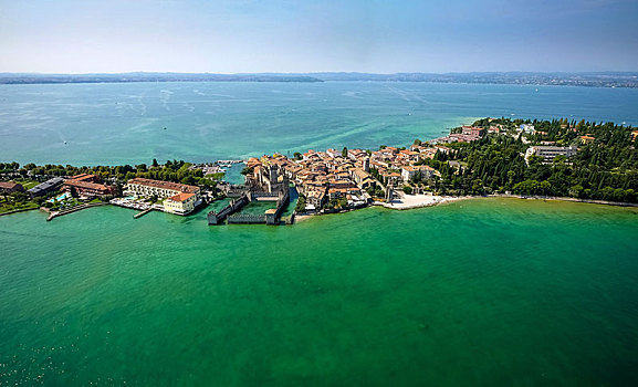 城堡,西尔米奥奈,半岛,加尔达湖,伦巴第,意大利,欧洲