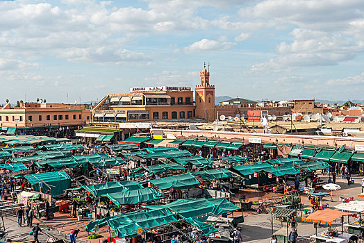 本地人,忙碌,地点,广场,玛拉喀什,摩洛哥,非洲