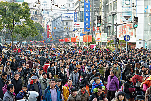 一堆,南京路,购物街,上海,中国,亚洲