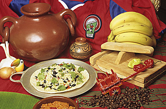 米饭,豆,胡荽,哥斯达黎加