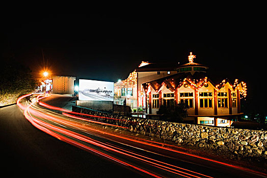 交通,途中,夜晚,里虚克虚,地区,北阿坎德邦,印度
