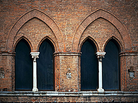 意大利,锡耶纳,老建筑,特写,旧式,窗户