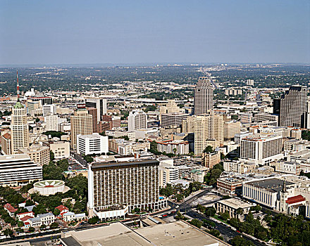 俯拍,城市,圣安东尼奥,德克萨斯,美国