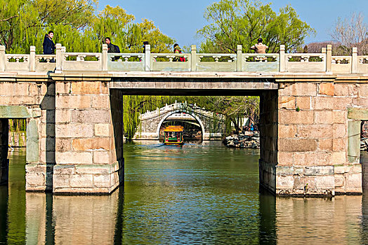 北京市颐和园半壁桥建筑景观