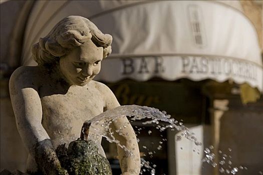 雕塑,喷泉,诺托,西西里,意大利