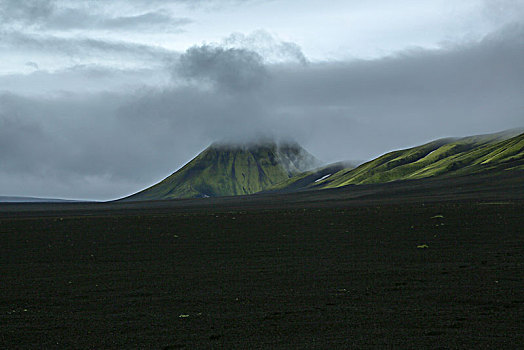 冰岛,火山,雾,幽灵
