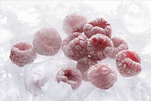 冰冻,树莓,冰,冰块