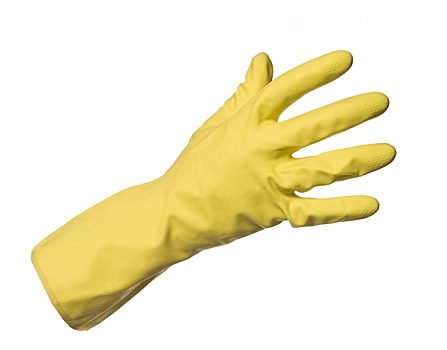 黄色,防护,手套,隔绝,白色背景