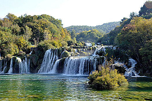 克罗地亚,中心,达尔马提亚,靠近,斯本力,卡尔卡,国家公园,河,瀑布