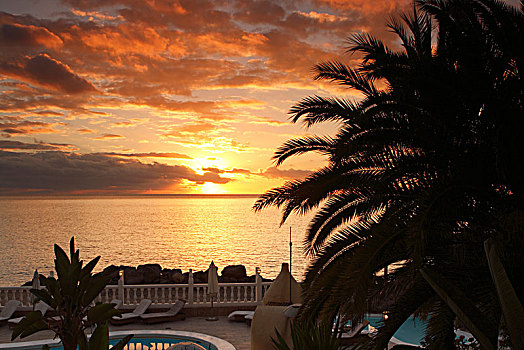 日落,大卡纳利岛,加纳利群岛,西班牙