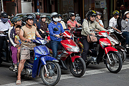 越南,胡志明市,摩托车,交通